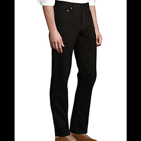 Land’s End Men’s Traditional Fit Dark Wash Cotton Denim Jeans 38 x 32” Black - Picture 4 of 15